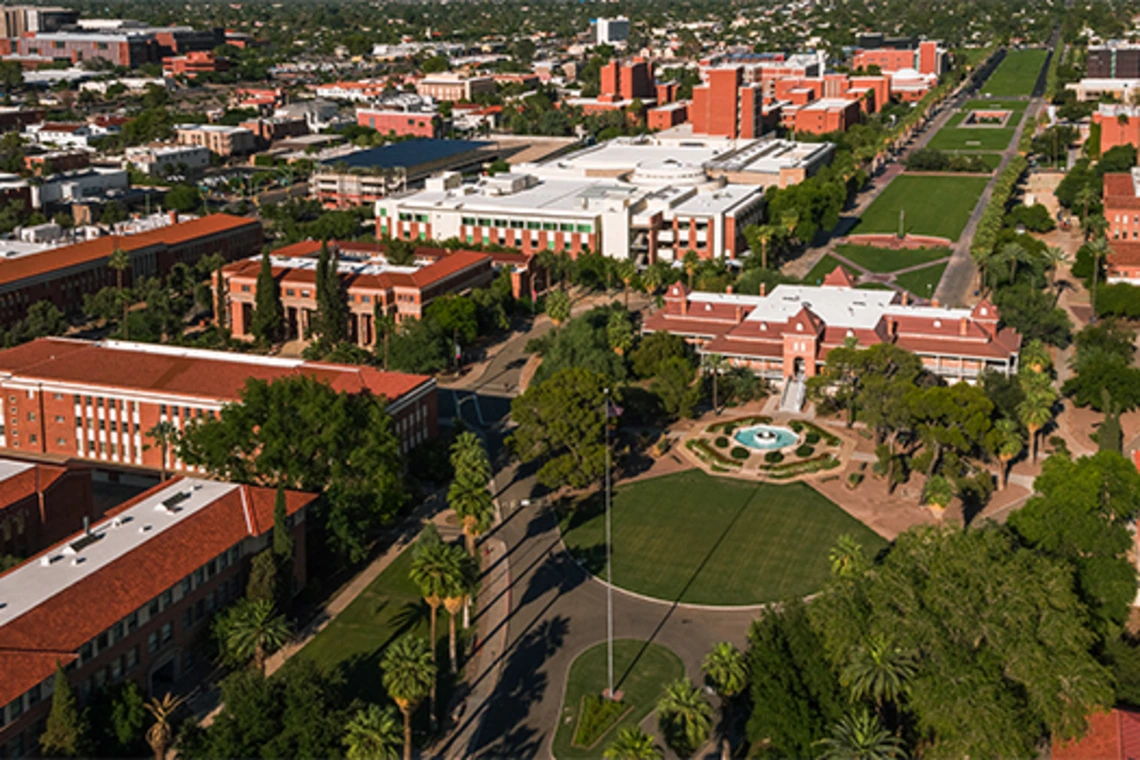 Aerial shot of UA campus